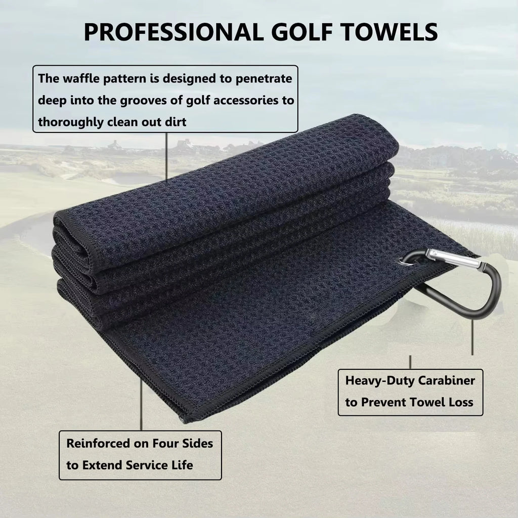 87 Fairways Premium Microfiber Golf Towel With Carabiner Clip
